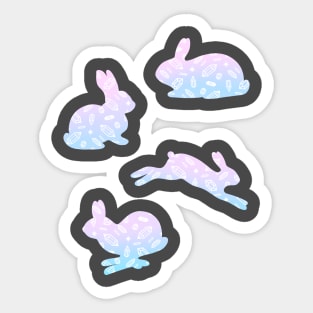 Pastel Easter Bunny Rabbit Crystal Pattern Sticker